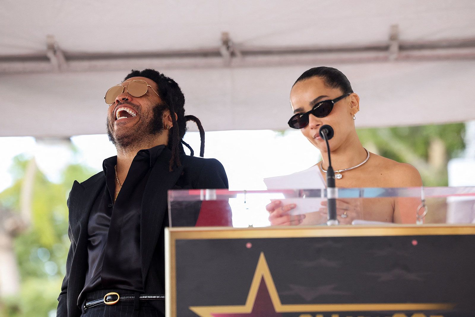 Zoë Kravitz honored (and lovingly roasted) dad Lenny Kravitz at his Walk of Fame ceremony - Entertainment - News